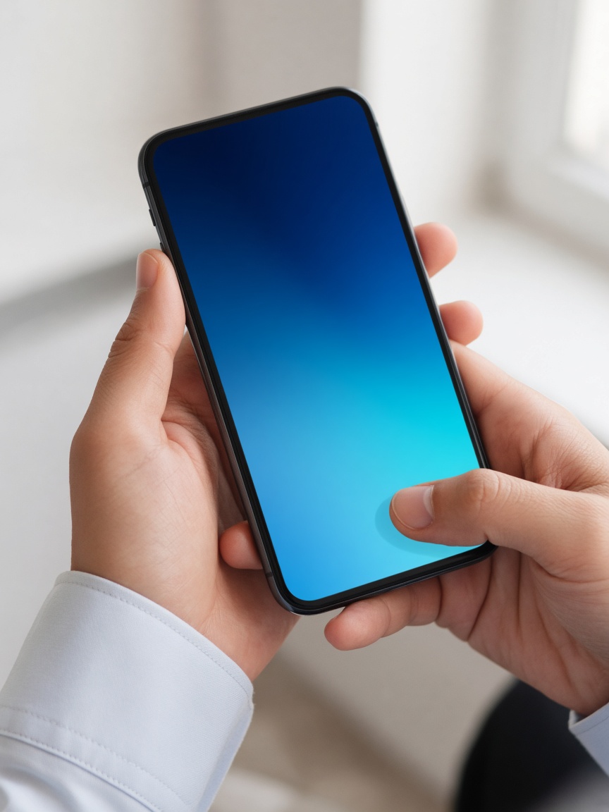 Pessoa segurando um celular, onde a cotação da corretora começa.